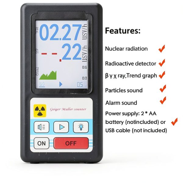 WALFRONT Geiger Counter Radiation Detector Beta Gamma X-2
