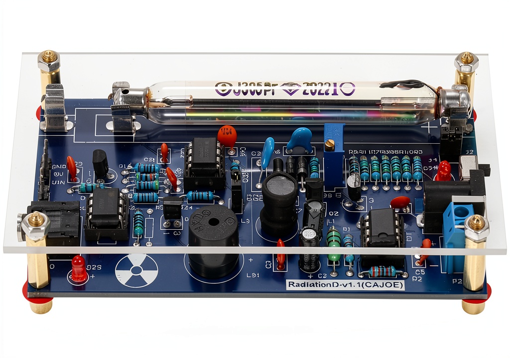 Shkalacar Geiger Counter Kit with connected Arduino and Geiger tube