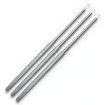 SURGICAL ONLINE 3 pcs Billeau Safe Ear Curettes with Loops Flexible Ear Surgical and Ear Instruments-0