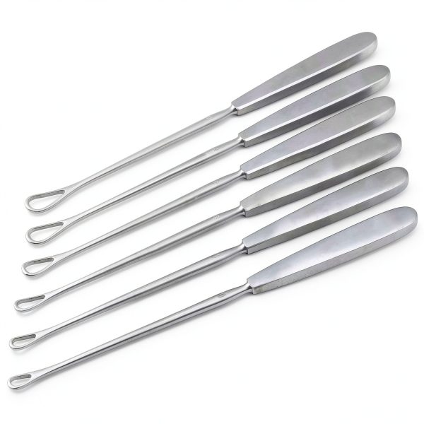 6pcs Set of Sims Curettes 11" (27.9cm), Sharp Blade Instruments Sizes 0, 1, 2, 3, 4, and 5-0