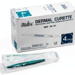 33-54 Stainless Steel Disposable Dermal Curette, Sterile, 0.15" Diameter (Pack of 50)-0