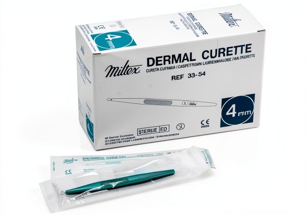 33-54 Stainless Steel Disposable Dermal Curette, Sterile, 0.15" Diameter (Pack of 50)-0